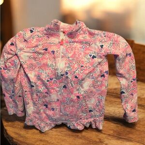 Lilly Pulitzer Pink and Blue Heart Pattern Top